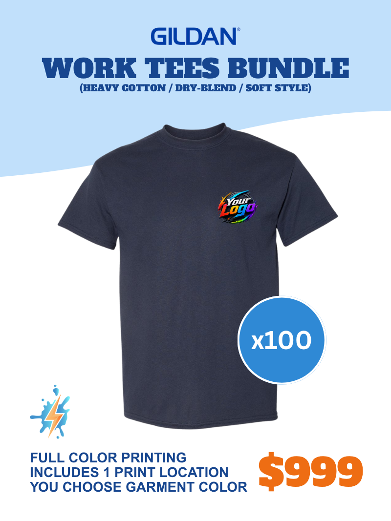 Work Tees Bundle: 100 Shirts