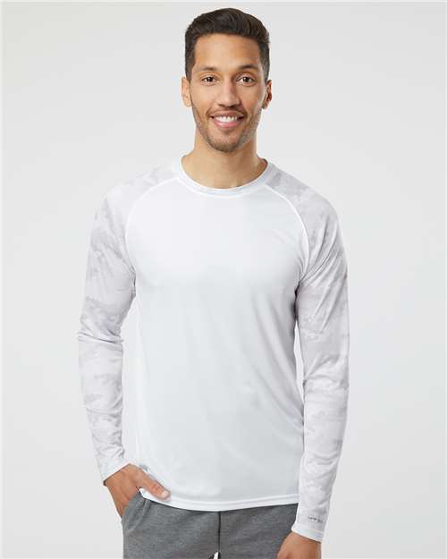 Unisex Cayman Performance Camo Colorblocked Long Sleeve T-Shirt