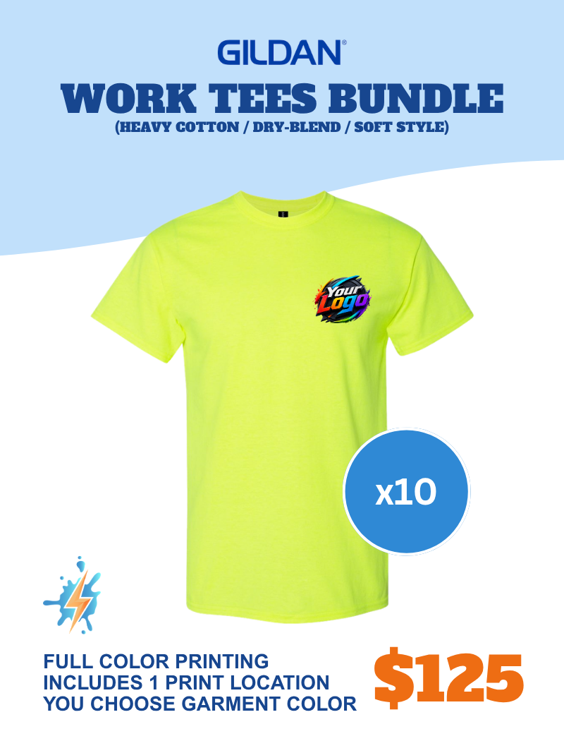 Work Tees Bundle: 10 Shirts