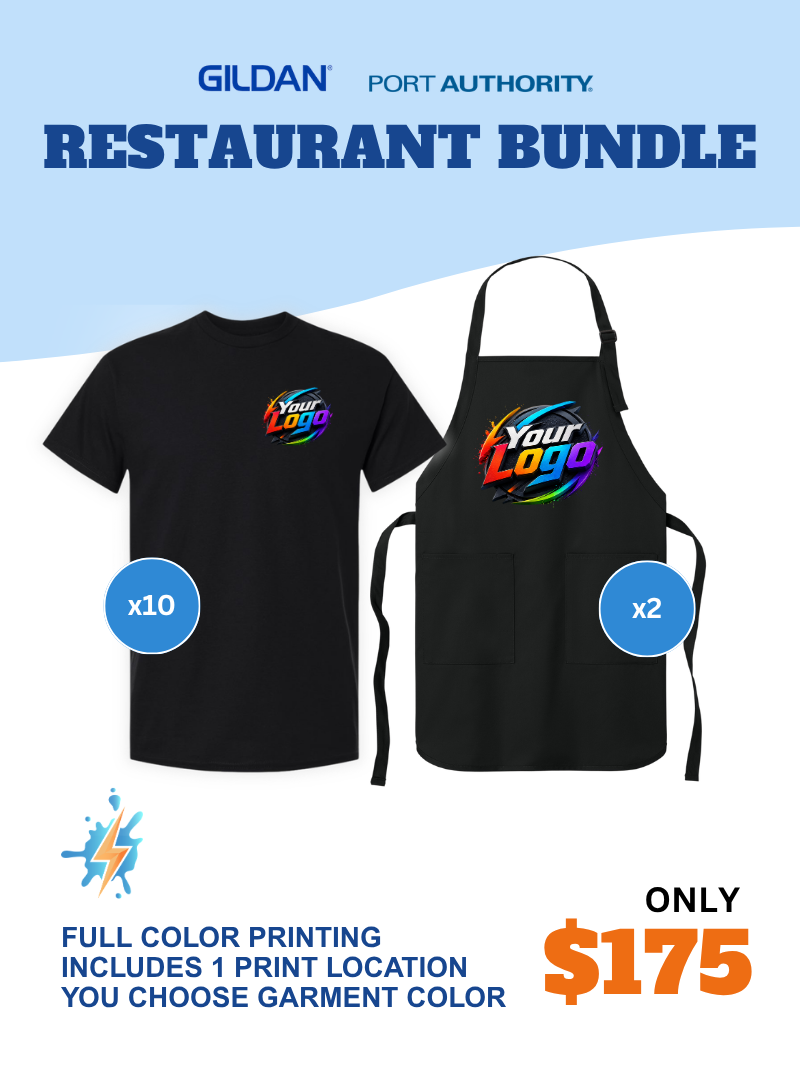 Restaurant Bundle: 10 Shirts + 2 Aprons