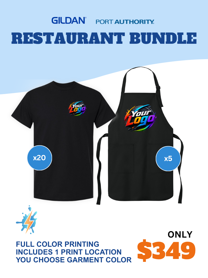Restaurant Bundle: 20 Shirts + 5 Aprons