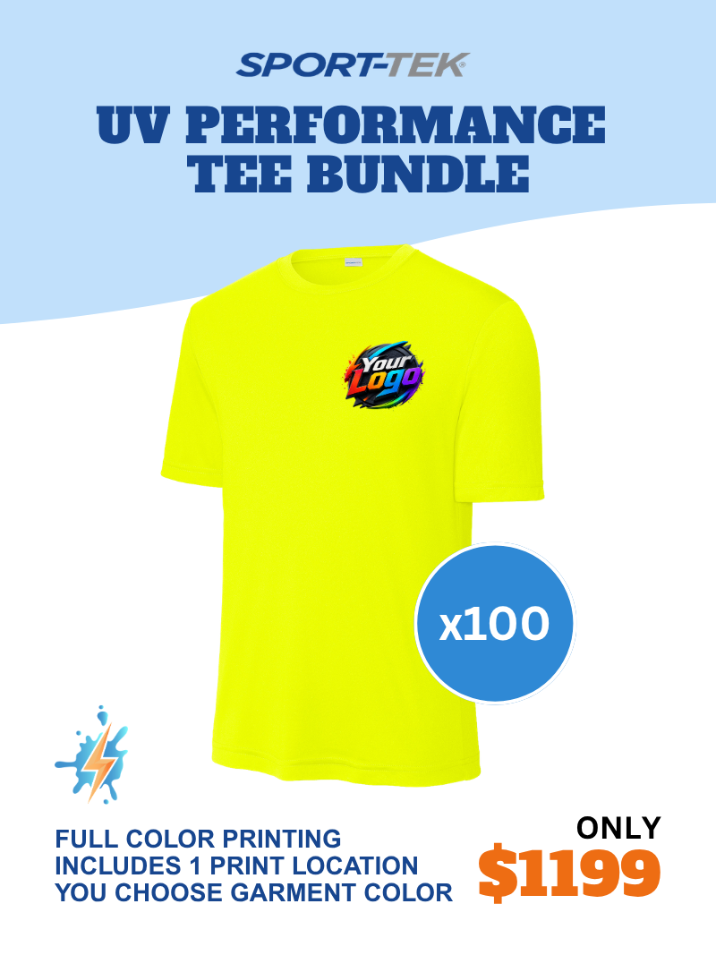 Bundle: 100 Short Sleeve UV Performance Tees