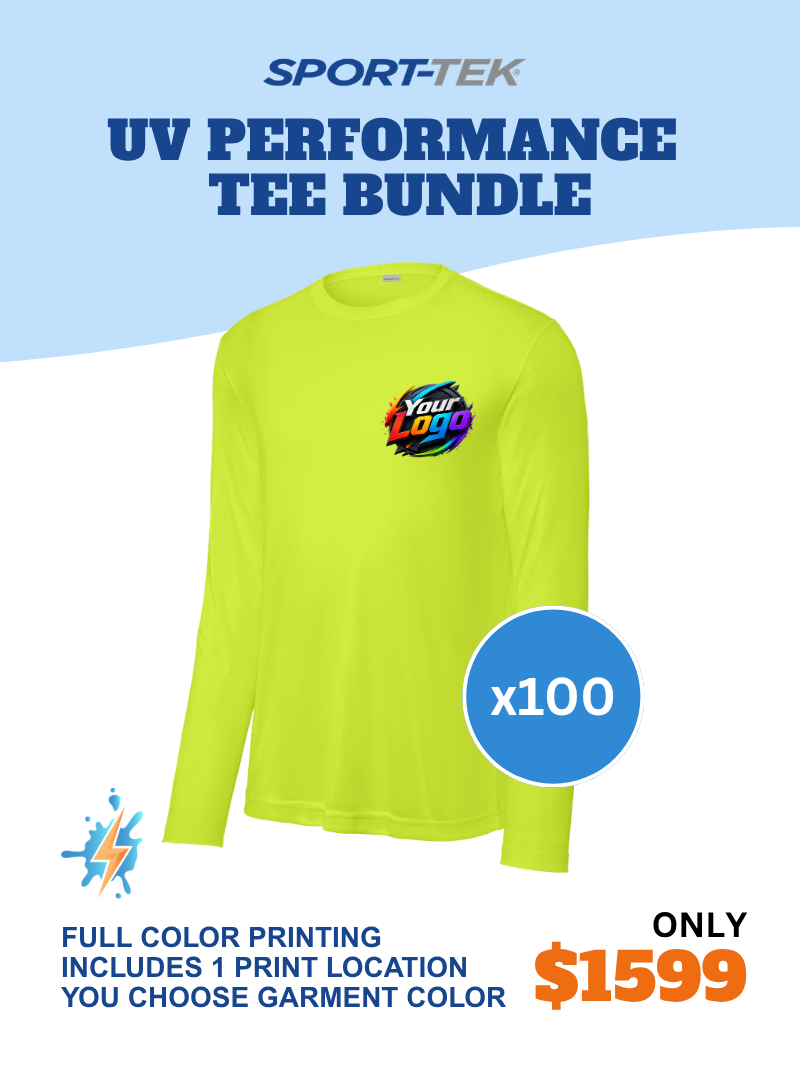 Bundle: 100 Long Sleeve UV Performance Tees
