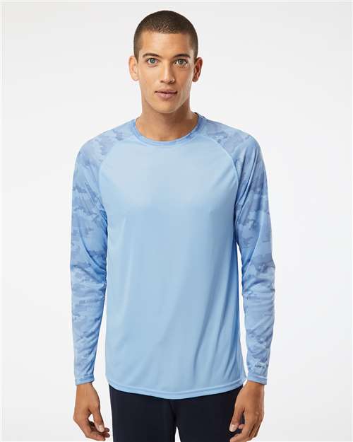 Unisex Cayman Performance Camo Colorblocked Long Sleeve T-Shirt