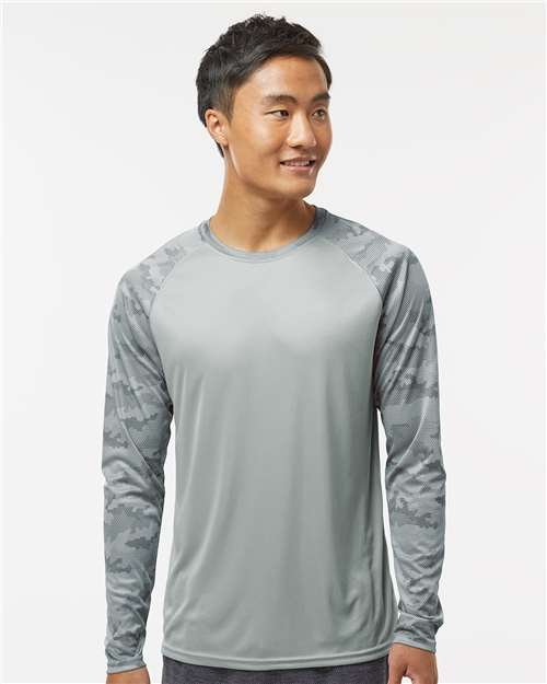 Unisex Cayman Performance Camo Colorblocked Long Sleeve T-Shirt