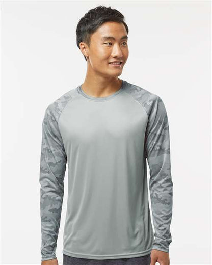 Unisex Cayman Performance Camo Colorblocked Long Sleeve T-Shirt