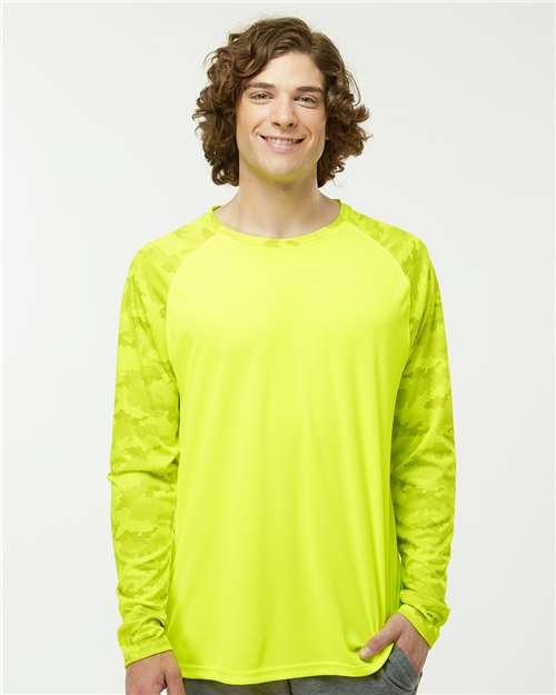 Unisex Cayman Performance Camo Colorblocked Long Sleeve T-Shirt