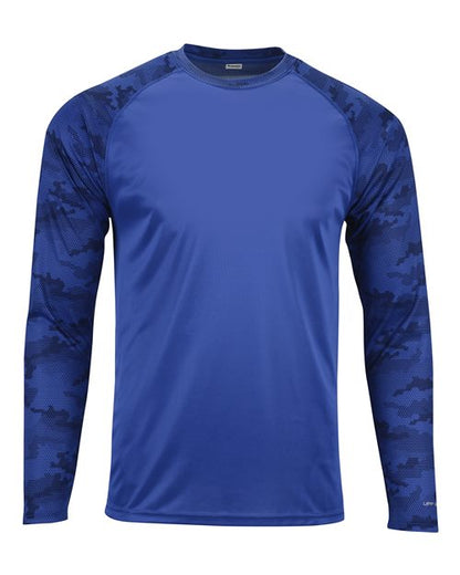 Unisex Cayman Performance Camo Colorblocked Long Sleeve T-Shirt