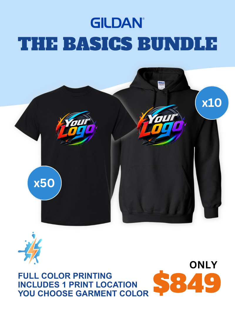 The Basics Bundle: 50 Shirts + 10 Hoodies